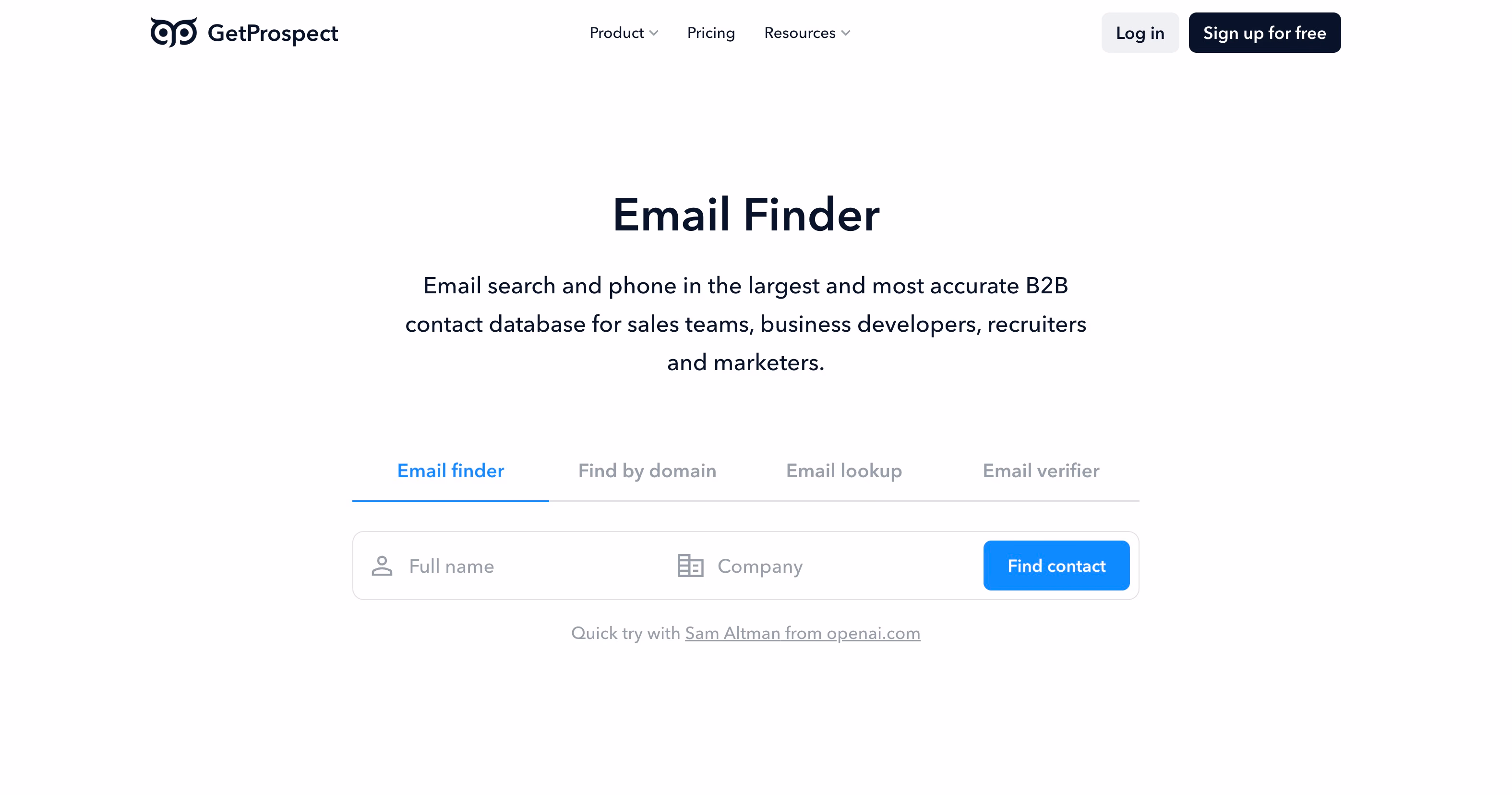 getprospect email finder tool