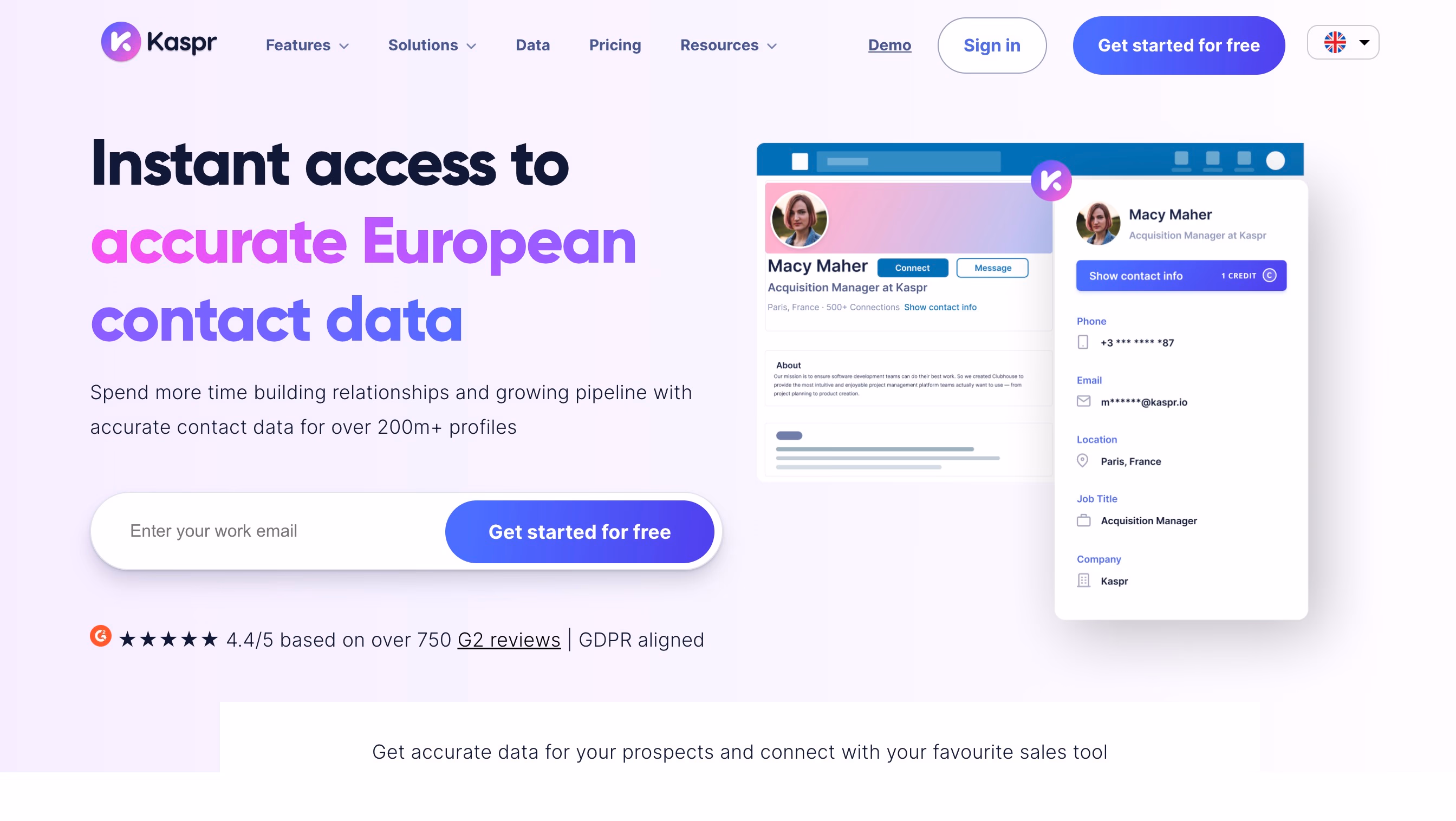 kaspr website screenshot