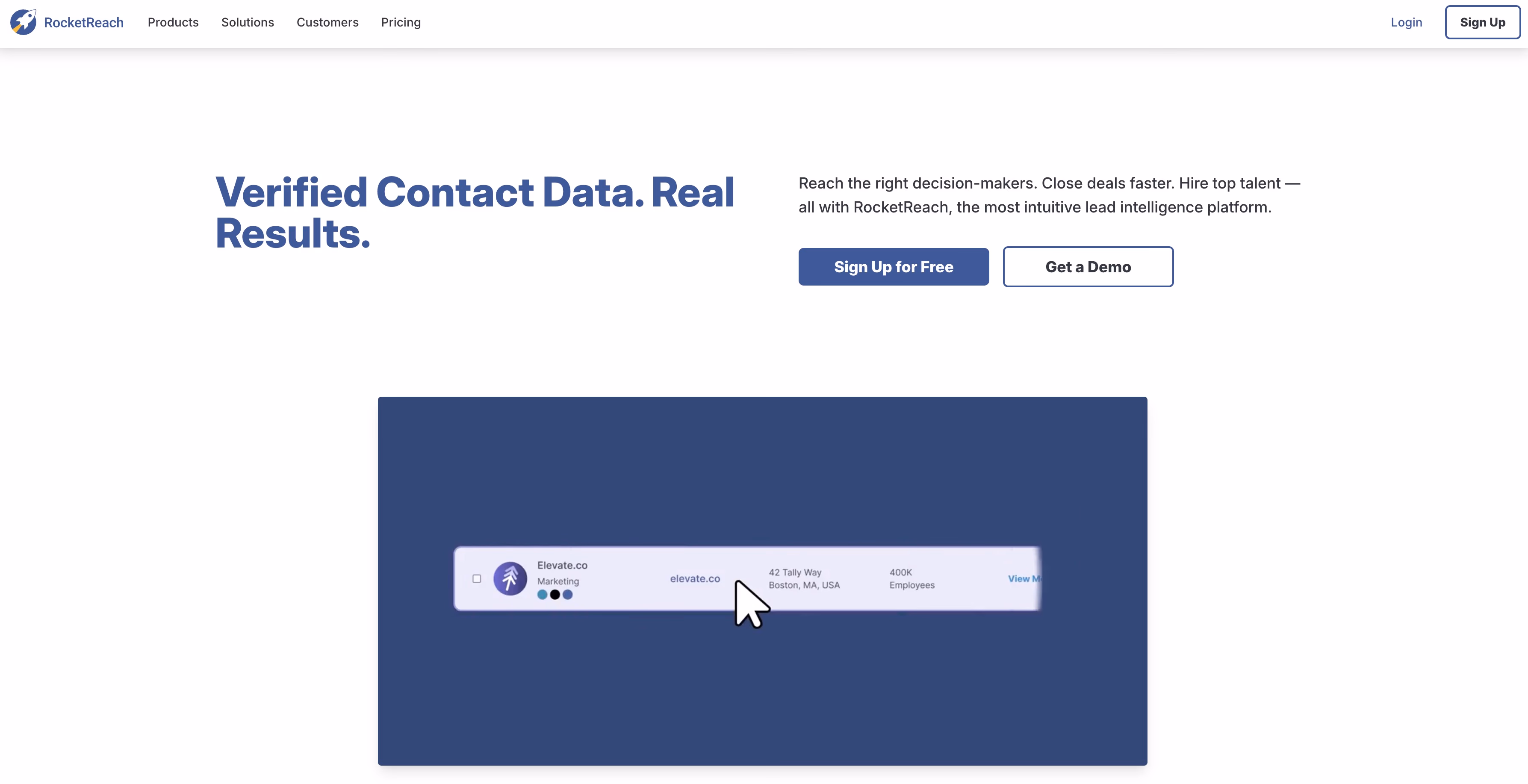 rocketreach website screenshot