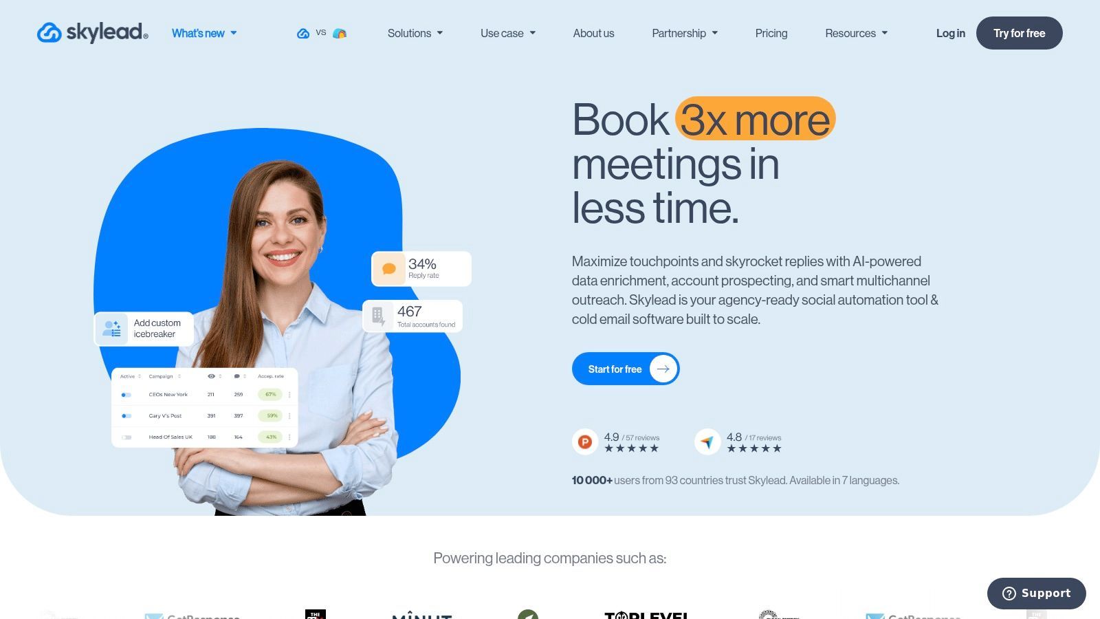 Skylead LinkedIn and email automation platform