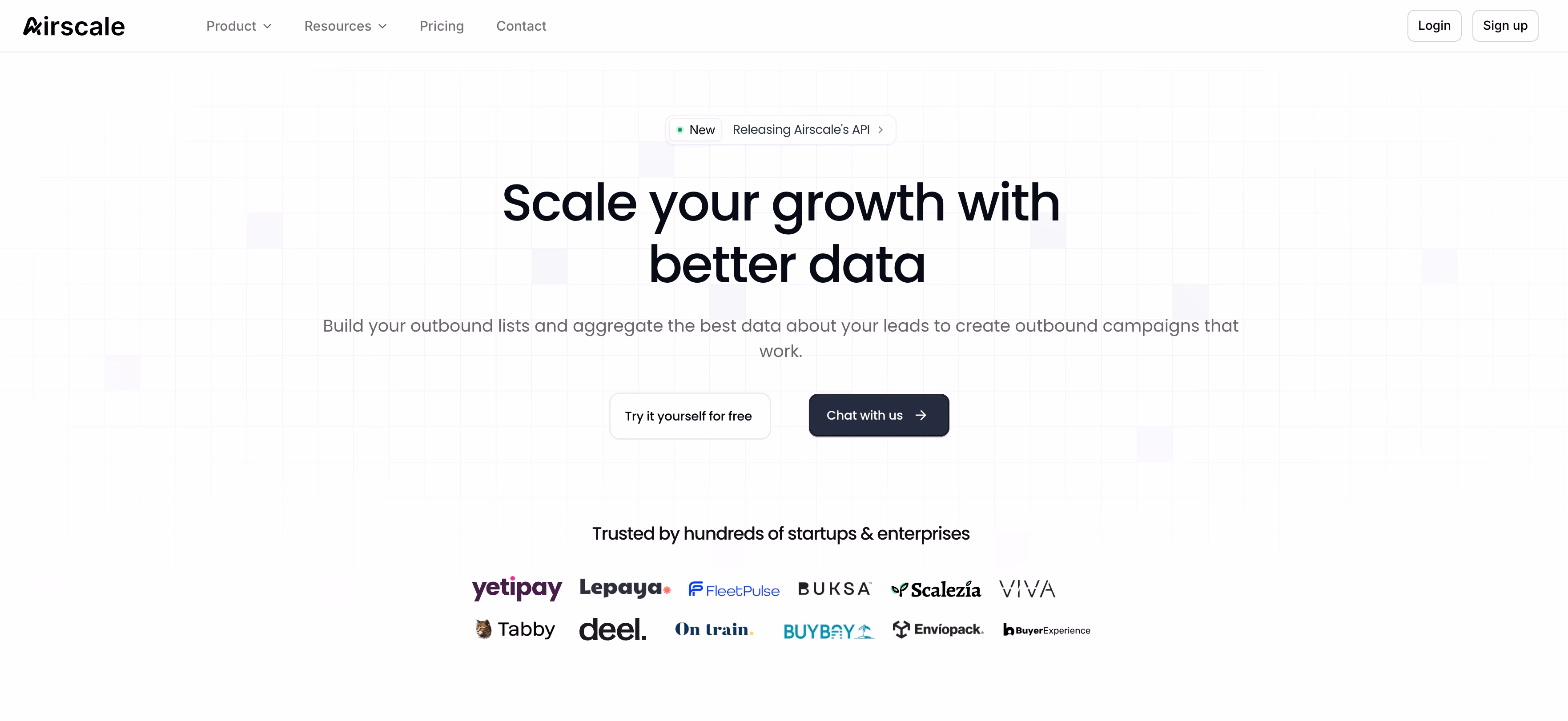 airscale website screenshot homepage