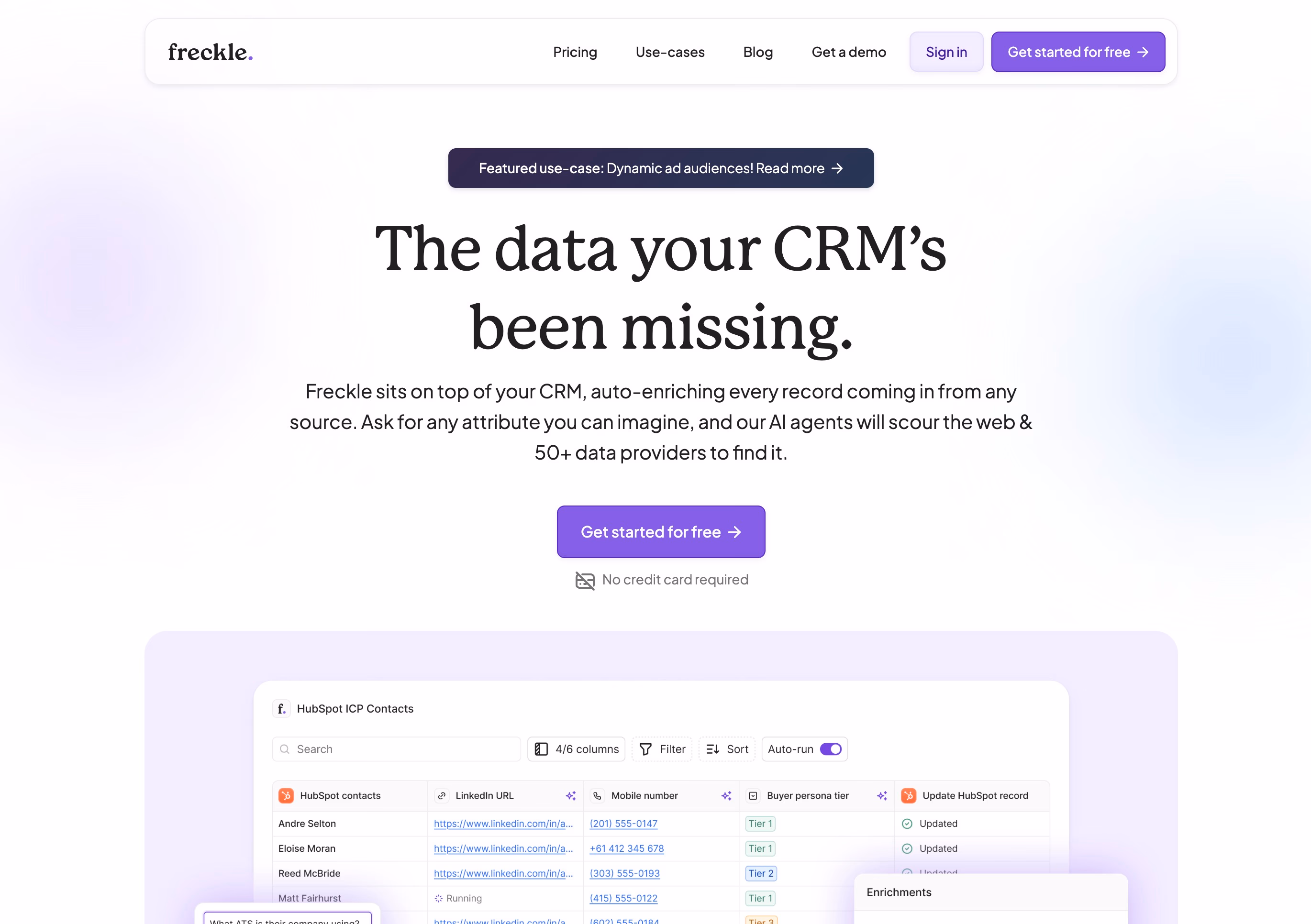 freckle website screenshot